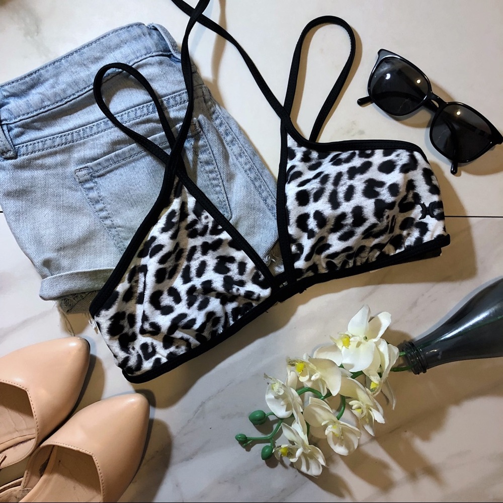 Hurley Leopard Print Bikini Top NWT